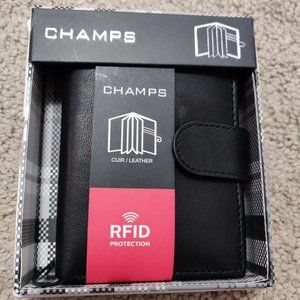 Champs Men's Black Leather Wallet